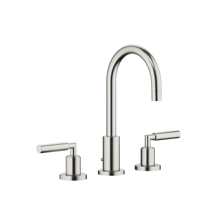 TARA Three-hole basin mixer with pop-up waste - Brushed Platinum - 20 710 882-06