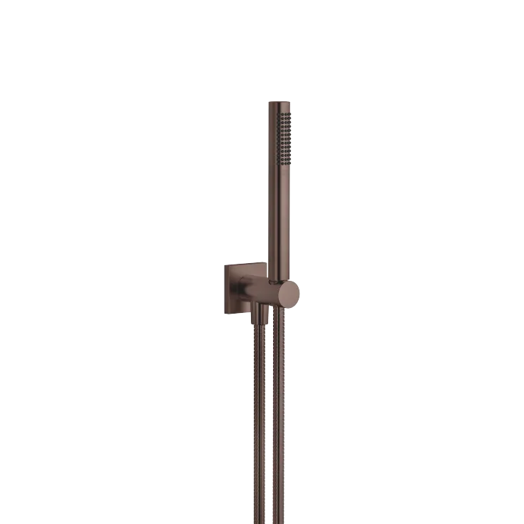 Hand shower set with integrated shower holder FlowReduce - Brushed Dark Bronze (PVD) - 27 812 970-43 0010