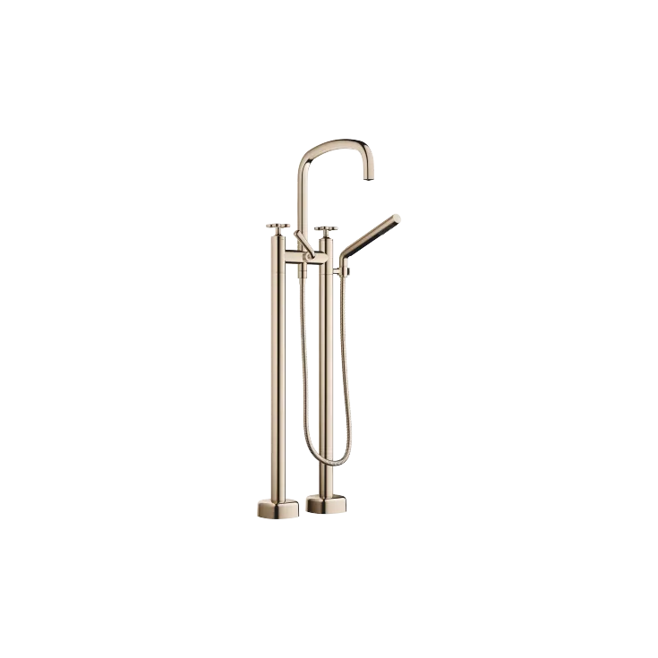 Two-hole bath mixer for free-standing assembly with hand shower set - 25 943 424-47