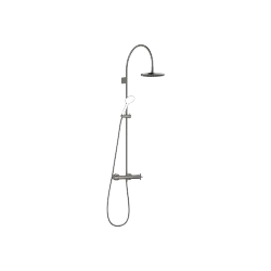TARA Shower pipe with shower thermostat without hand shower FlowReduce 220 mm - Brushed Dark Platinum - 34 463 892-99 0050