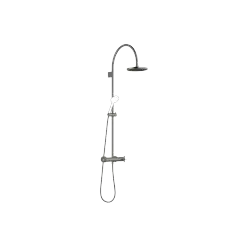 VAIA Showerpipe with shower thermostat without hand shower - Brushed Dark Platinum - 34 459 809-99 0050