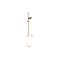 Concealed single-lever mixer with integrated shower connection with shower set - Brushed Durabrass (23kt Gold) - Set containing 2 articles