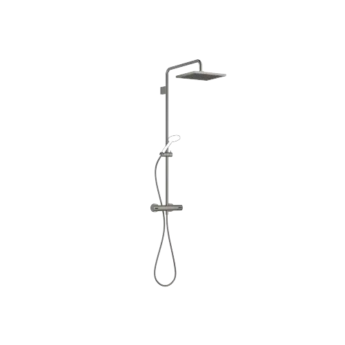 Showerpipe with shower thermostat without hand shower FlowReduce - Brushed Dark Platinum - 34 458 980-99