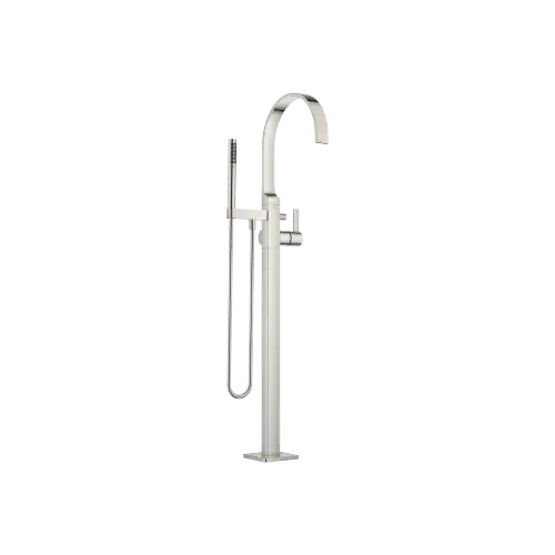 MEM Single-lever bath mixer with stand pipe for free-standing assembly with hand shower set - Platinum - 25 863 782-08