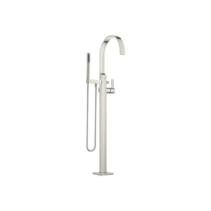 MEM Single-lever bath mixer with stand pipe for free-standing assembly with hand shower set - Platinum - 25 863 782-08