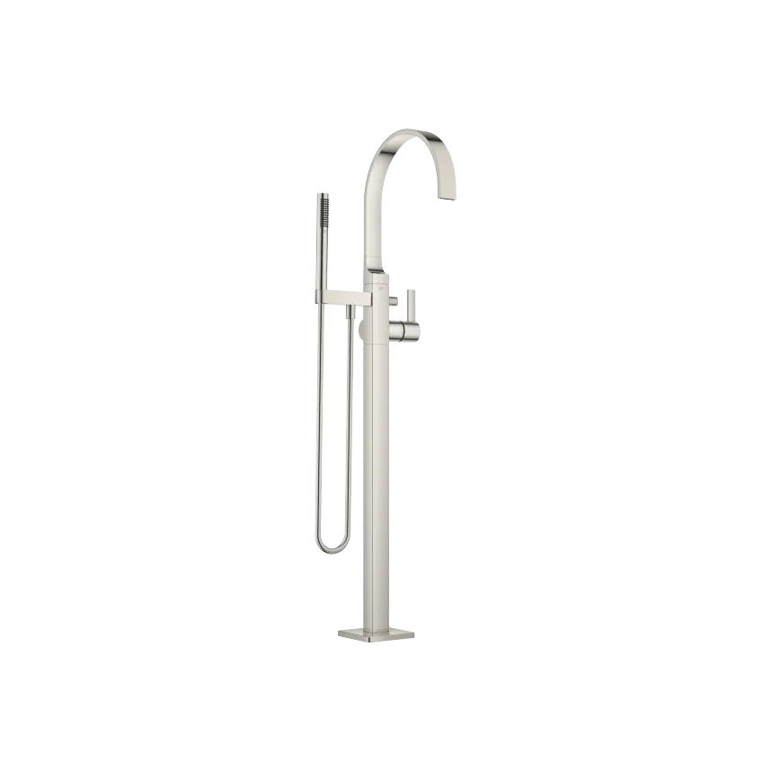 MEM Single-lever bath mixer with stand pipe for free-standing assembly with hand shower set - Platinum - 25 863 782-08