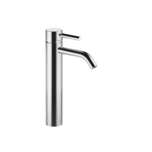 META Single-lever basin mixer with raised base without pop-up waste - Brushed Chrome - 33 537 660-93