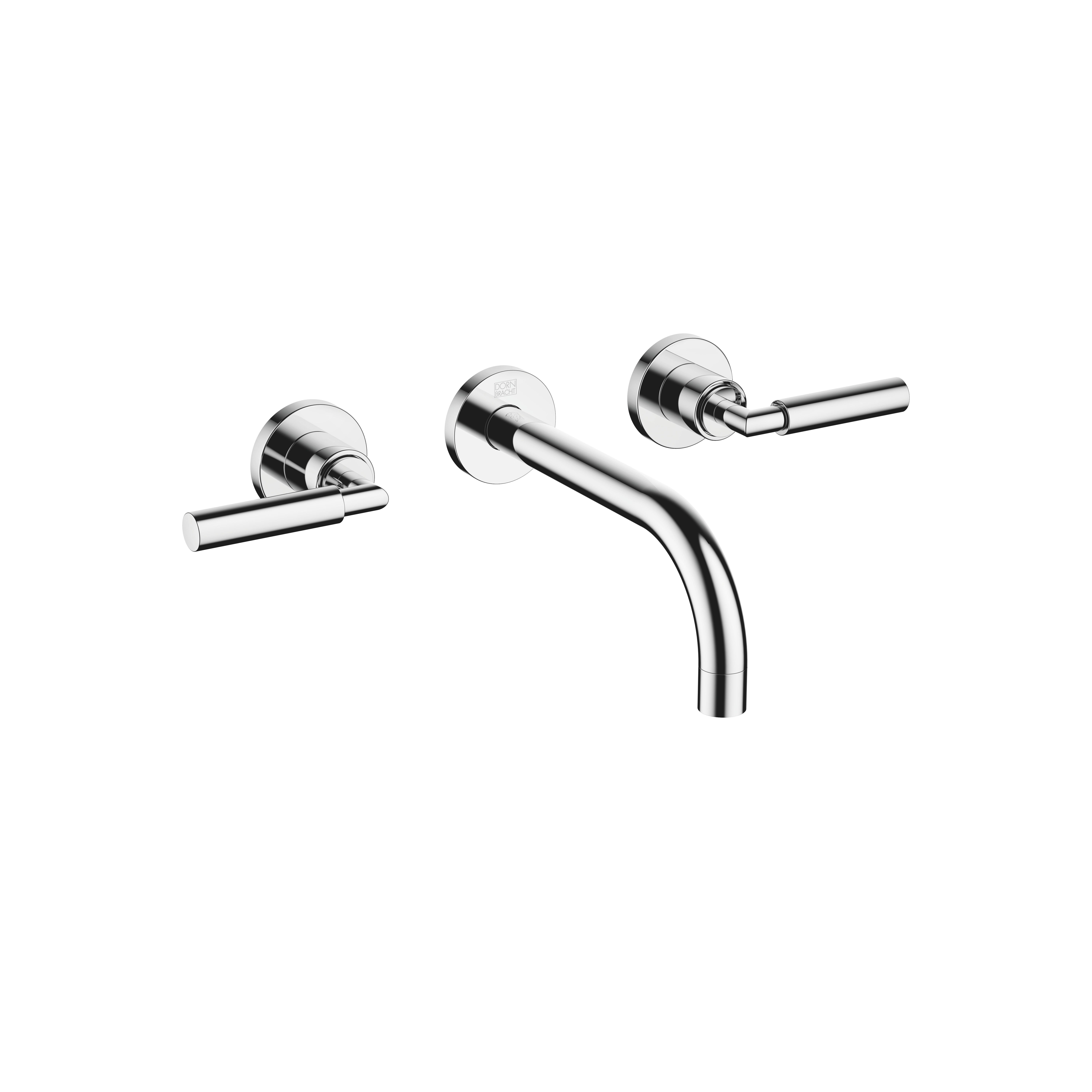 TARA Brushed Dark Platinum Washbasin faucets: Wall-mounted three-hole  lavatory mixer without drain