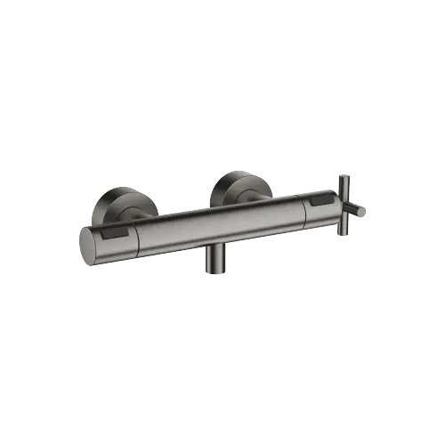 TARA Shower thermostat for wall mounting - Brushed Dark Platinum - Set containing 2 articles
