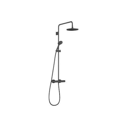 Showerpipe Application with shower thermostat FlowReduce 220 mm - Matte Black - Set containing 2 articles