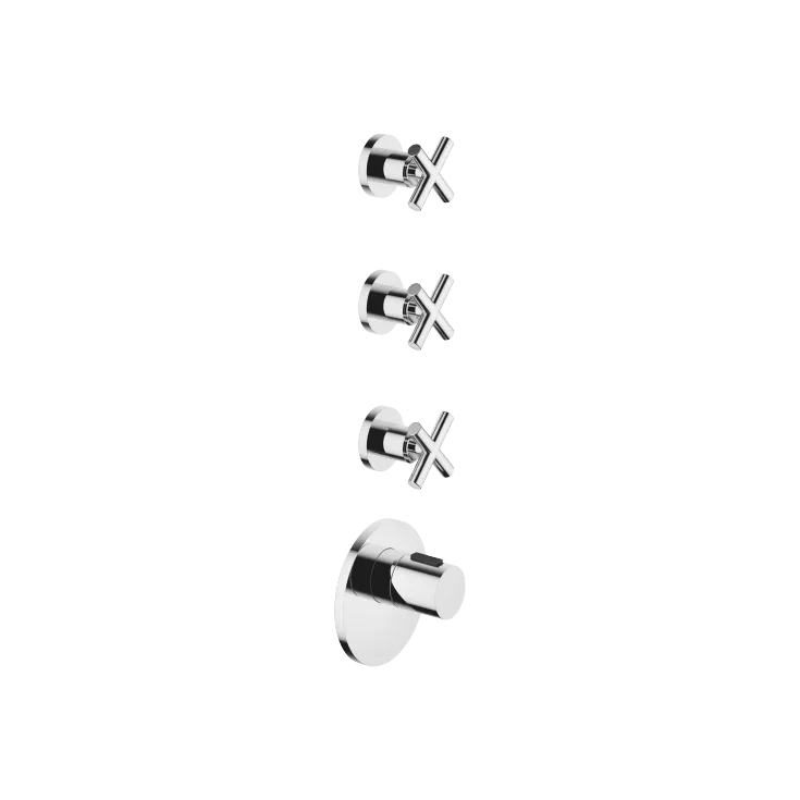 TARA xTOOL Modulo termostato con 3 rubinetti - Cromato - Set contenente 4 articoli