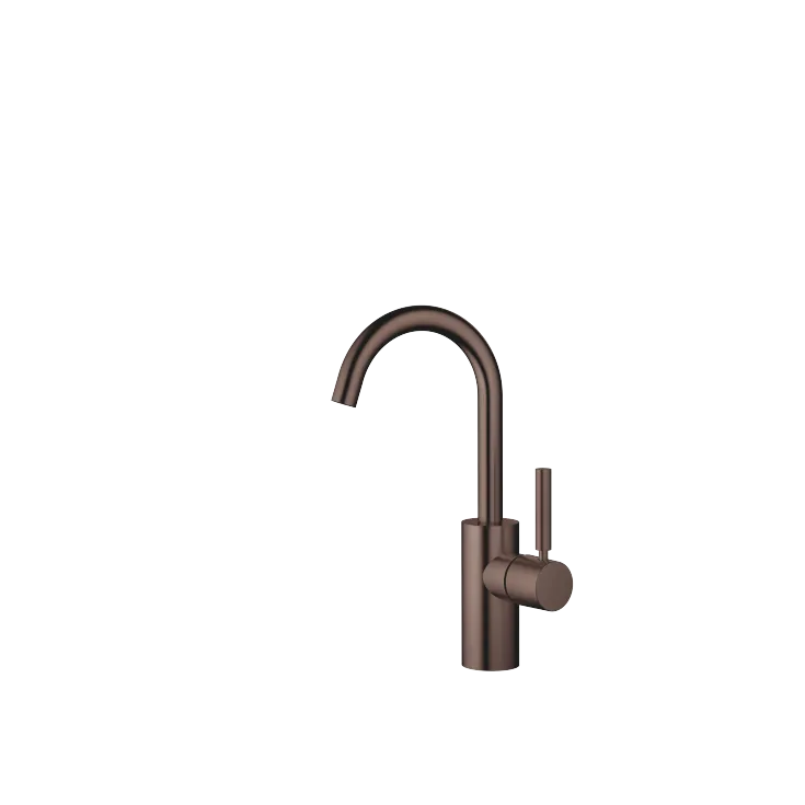 META Single-lever basin mixer without pop-up waste - Brushed Dark Bronze (PVD) - 33 525 661-43