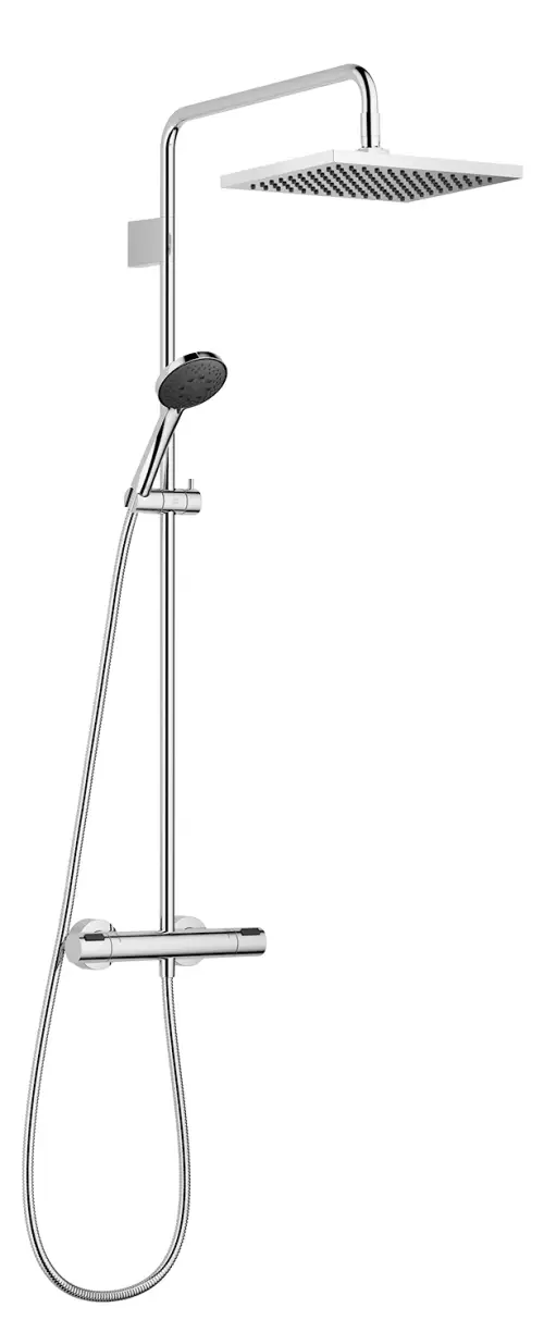 Application Showerpipe avec thermostat de douche 300 x 240 mm - Or brossé (PVD) - Set contenant 2 articles