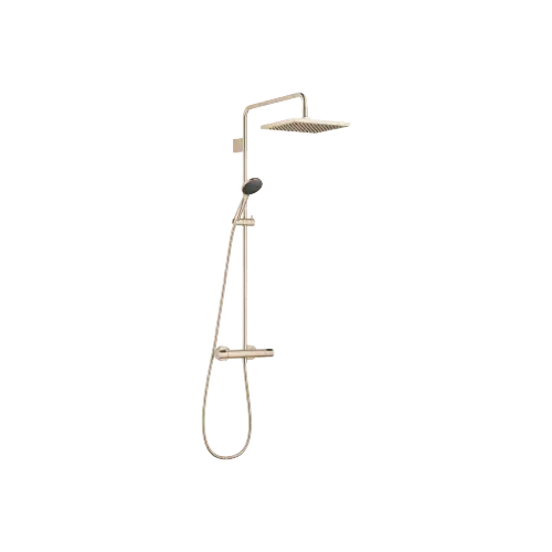 Showerpipe Application with shower thermostat 300 x 240 mm - Brushed Light Gold (PVD) - Set containing 2 articles