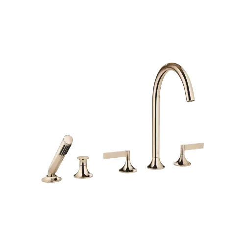 VAIA Five-hole bath mixer for deck mounting with diverter - Champagne (22kt Gold) - 27 522 819-47