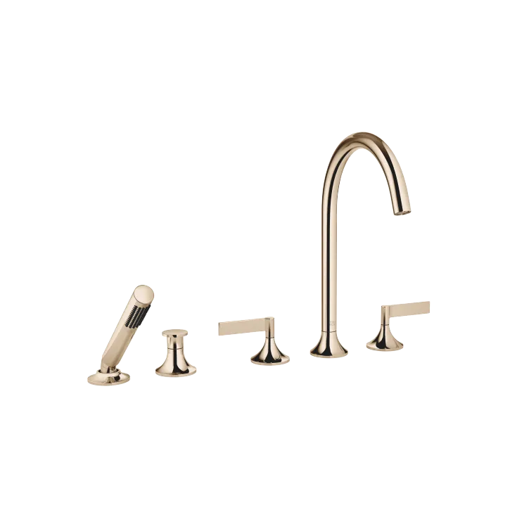 VAIA Five-hole bath mixer for deck mounting with diverter - Champagne (22kt Gold) - 27 522 819-47