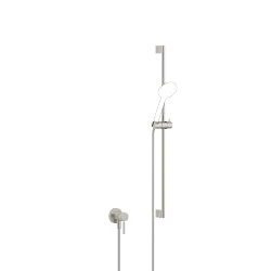 Batería monomando empotrada con conexión integrada de ducha con juego de ducha sin ducha de mano - Platino cepillado - 36 013 660-06