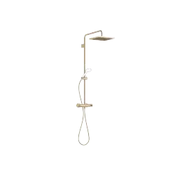 Showerpipe with shower thermostat without hand shower 300 x 240 mm - Brushed Light Gold (PVD) - 34 459 980-27