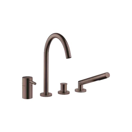META Bath shower set for bath rim or tile edge installation - Brushed Dark Bronze (PVD) - 27 632 661-43
