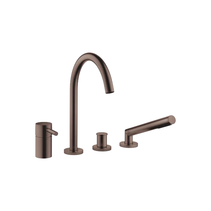META Bath shower set for bath rim or tile edge installation - Brushed Dark Bronze (PVD) - 27 632 661-43