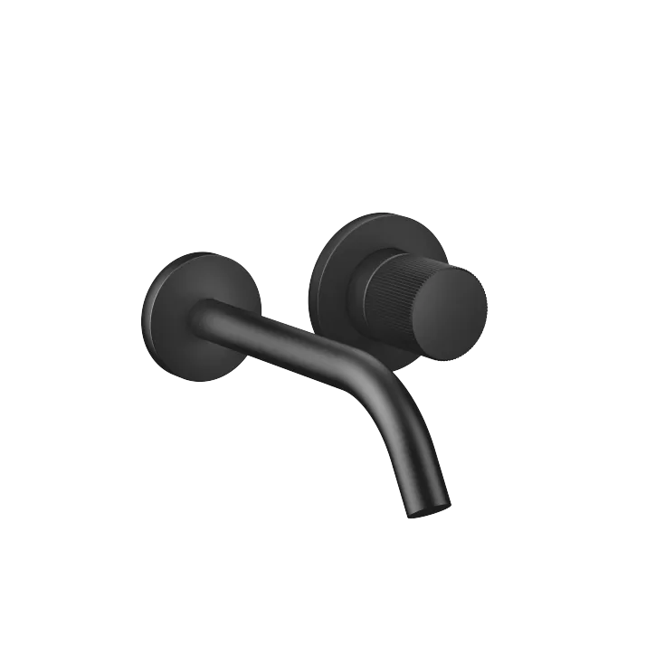 META META PURE Wall-mounted single-lever basin mixer without pop-up waste - Matte Black - 36 860 664-33