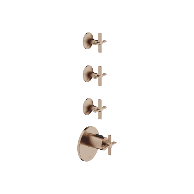 VAIA xTOOL Thermostat module with 3 valves - Brushed Bronze - Set containing 4 articles
