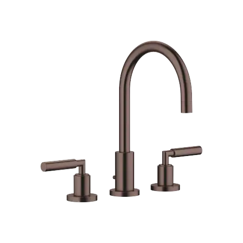 TARA Three-hole basin mixer with pop-up waste - Brushed Dark Bronze (PVD) - 20 713 882-43