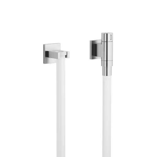 WATER TUBE Kneipp wall elbow with hose holder with individual rosettes FlowReduce - Brushed Chrome - 27 841 979-93