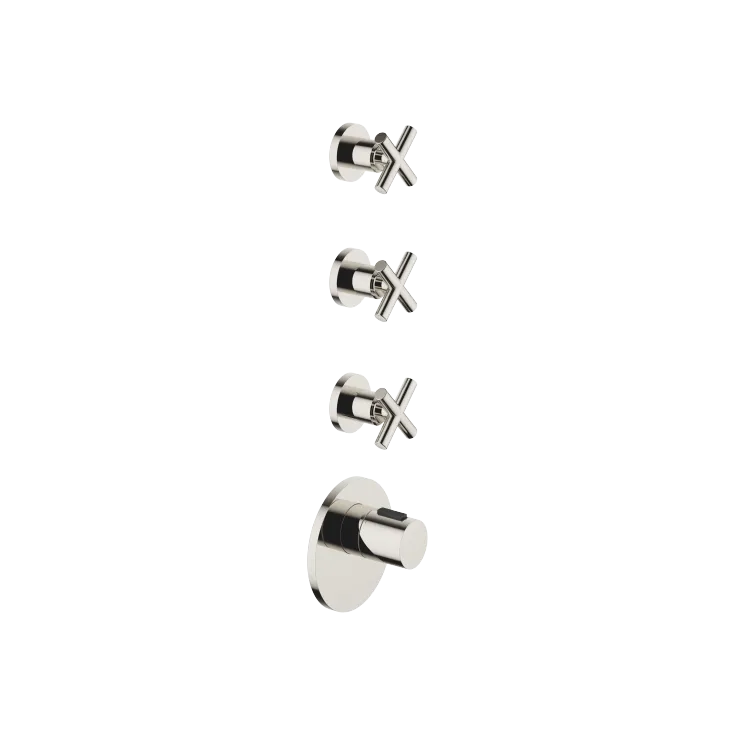 TARA xTOOL Modulo termostato con 3 rubinetti - Platinato - Set contenente 4 articoli
