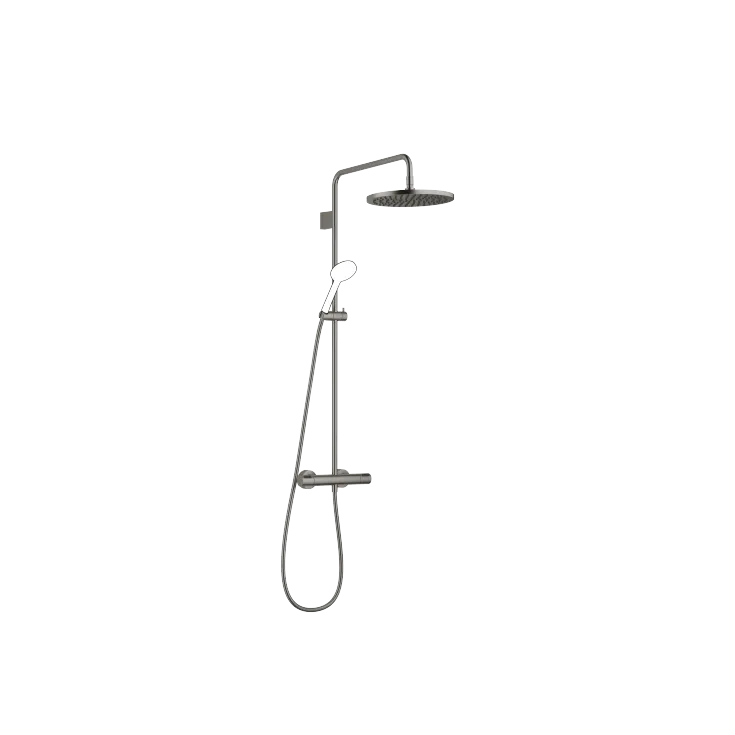 Shower pipe with shower thermostat without hand shower - Brushed Dark Platinum - 34 465 979-99 0070