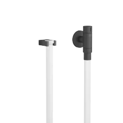 WATER TUBE Raccordo curvo kneipp con supporto per tubo con rosette separate - Nero opaco - Set contenente 2 articoli