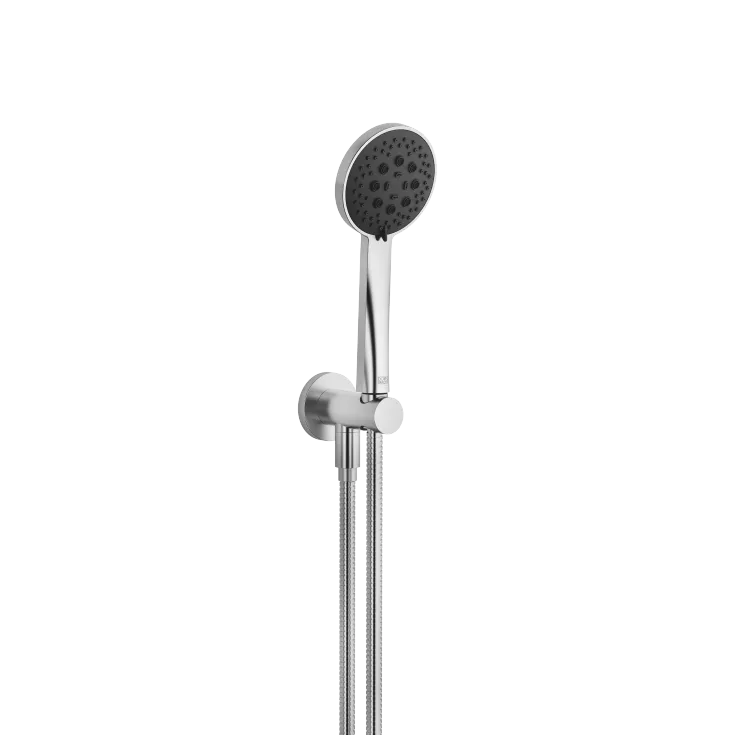 Schlauchbrausegarnitur mit integriertem Brausehalter FlowReduce - Chrom gebürstet - 27 803 660-93 0010