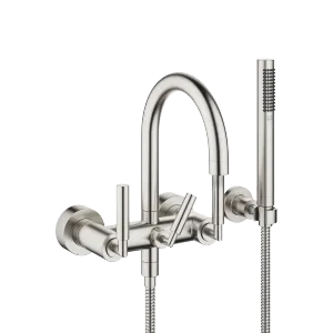 TARA Bath mixer for wall mounting with hand shower set - Brushed Platinum - 25 133 882-06
