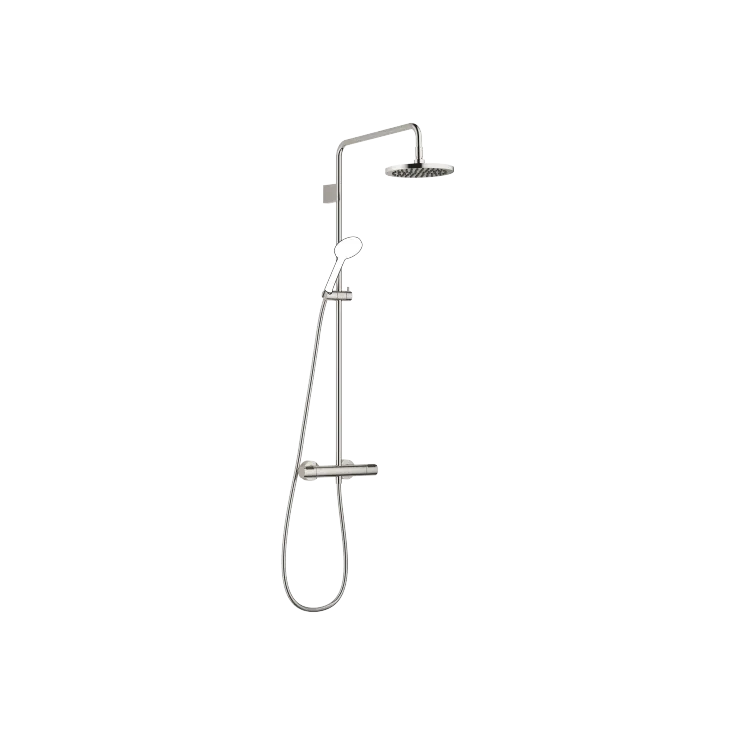 Shower pipe with shower thermostat without hand shower FlowReduce - Platinum - 34 464 979-08