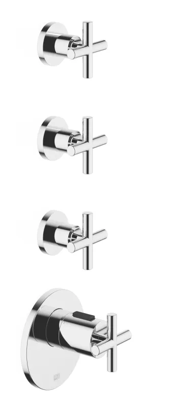TARA xTOOL Thermostat module with 3 valves - Chrome - Set containing 1 articles