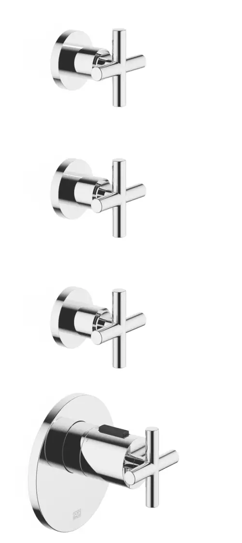 TARA xTOOL Module thermostatique avec 3 robinets à encastrer - Chrome - Set contenant 1 articles