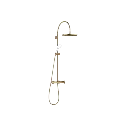 VAIA Showerpipe with shower thermostat without hand shower 300 mm - Brushed Dark Brass (PVD) - 34 465 809-39