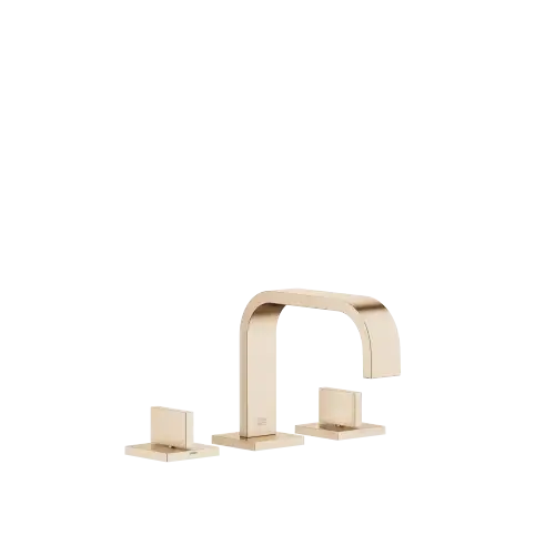 MEM Mélangeur lavabo à 3 trous avec garniture d'écoulement - Champagne brossé (Or 22cts) - 20 705 782-46