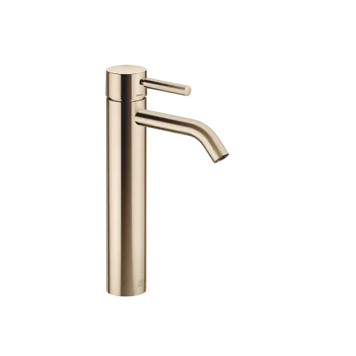 META Single-lever basin mixer with raised base without pop-up waste - Light Gold (PVD) - 33 537 660-26