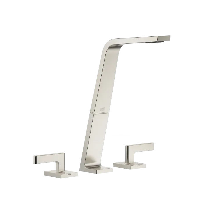 CL.1 Three-hole basin mixer without pop-up waste - Brushed Platinum - Set containing 3 articles