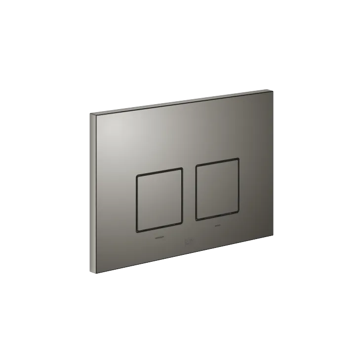 Platine de commande pour réservoir de chasse d’eau à encastrer de la société Geberit de forme carrée - Dark Chrome - 12 665 980-19