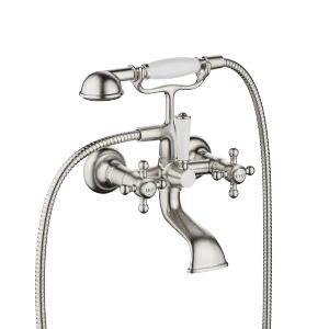 MADISON Bath mixer for wall mounting with hand shower set - Brushed Platinum - 25 023 360-06