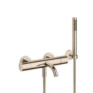 META Termostato de bañera para montaje a pared con juego de ducha de mano - Champagne (Oro 22k) - 34 234 979-47