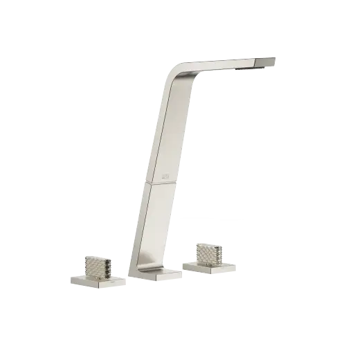 CL.1 Three-hole basin mixer without pop-up waste - Brushed Platinum - Set containing 3 articles