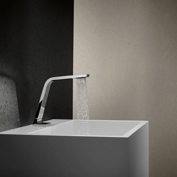 CL.1 eSET Touchfree Basin mixer without pop-up waste with temperature setting - Chrome - Set containing 2 articles