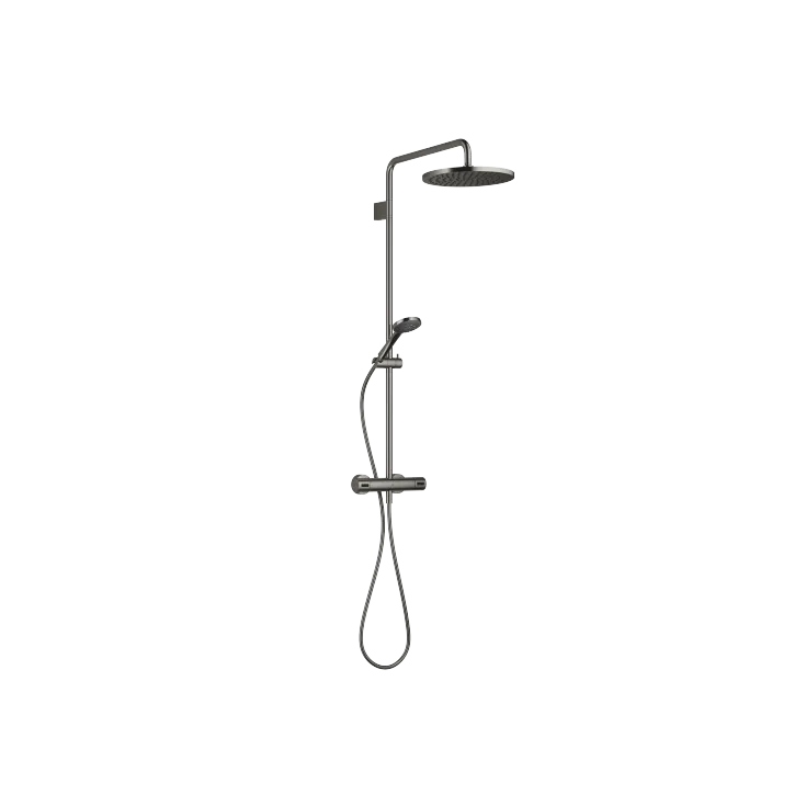 Showerpipe with shower thermostat - Dark Chrome - Set containing 2 articles