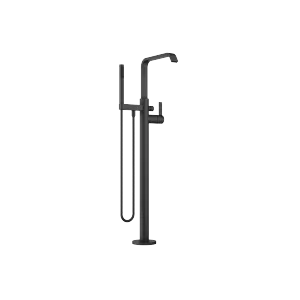 IMO Single-lever bath mixer with stand pipe for free-standing assembly with hand shower set - Matte Black - 25 863 671-33