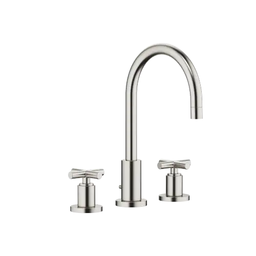 TARA Three-hole basin mixer with pop-up waste - Brushed Platinum - 20 713 892-06