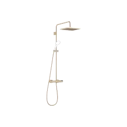 Shower pipe with shower thermostat without hand shower - Brushed Light Gold - 34 464 980-27 0010