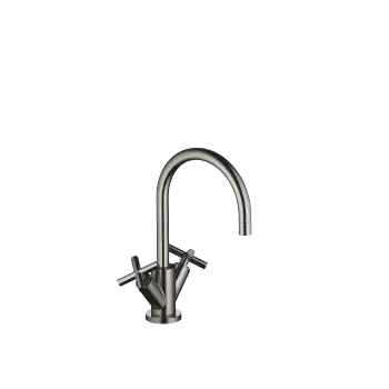 TARA Dark Chrome : Single-hole basin mixer with pop-up waste